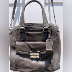 Genuine leather COLE HAAN grey tote/shoulder bag with gold hardware